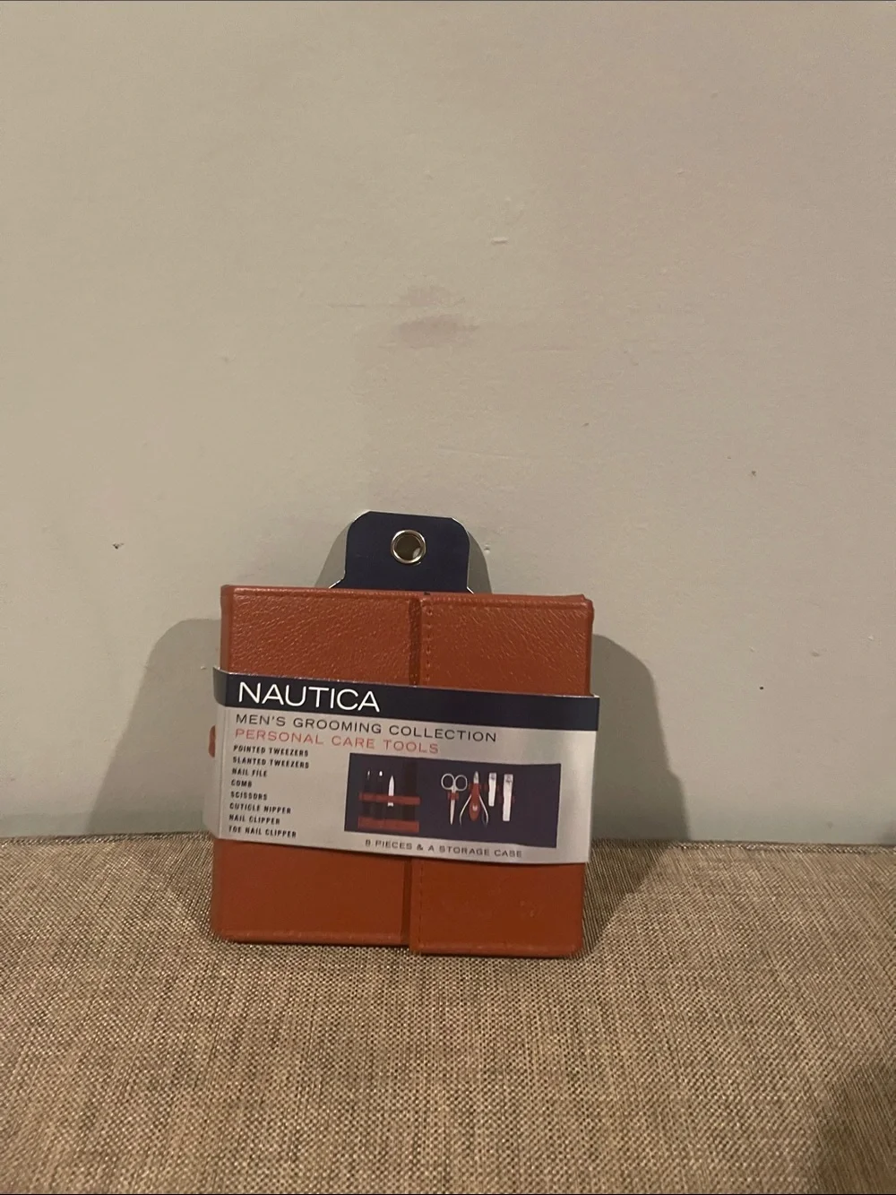 Nautica Men's Grooming Tool Kit Brown with Navy Accents